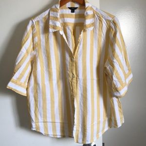 J.Crew Yellow Striped Button Down